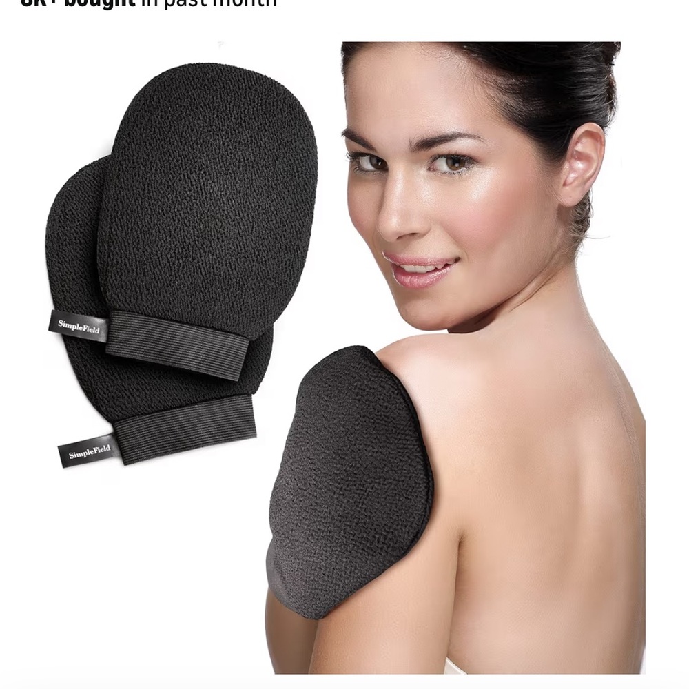Black Exfoliating Mitt Remove Dead Skin. 2 Pack